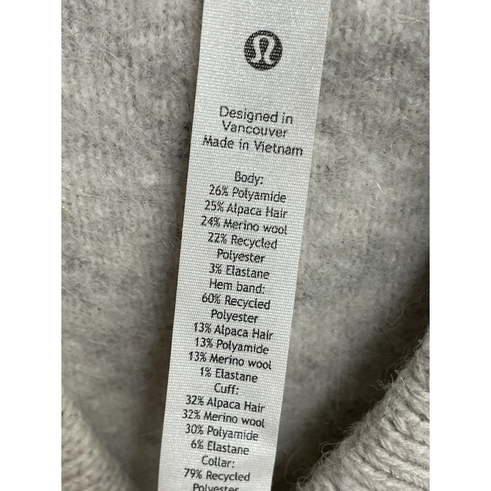 Lululemon Womens medium Alpaca Wool Blend V-Neck Sweater Gray - Picture 6 of 10